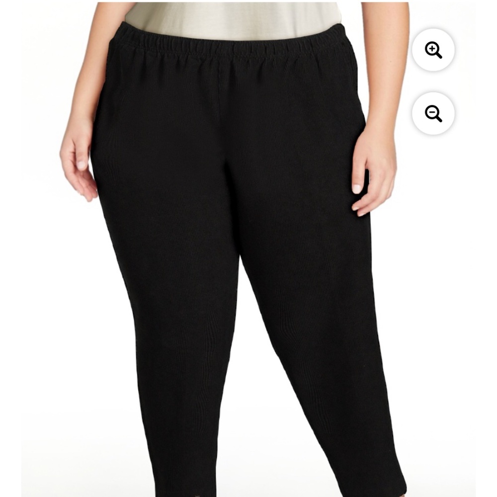 Just My Size Black Corduroy Pull On 2 Pocket Pants 2X (18W-20W) NEW